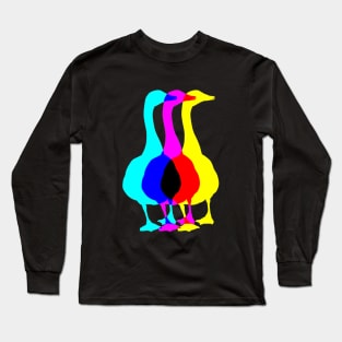 Trippy Multi-Colored Goose Long Sleeve T-Shirt